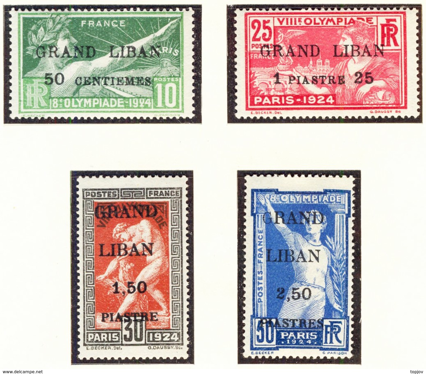 LEBANON - LIBAN -  OLYMPICS GAMES Ovp. GRAND LIBAN -**MNH - 1924 - Estate 1924: Paris