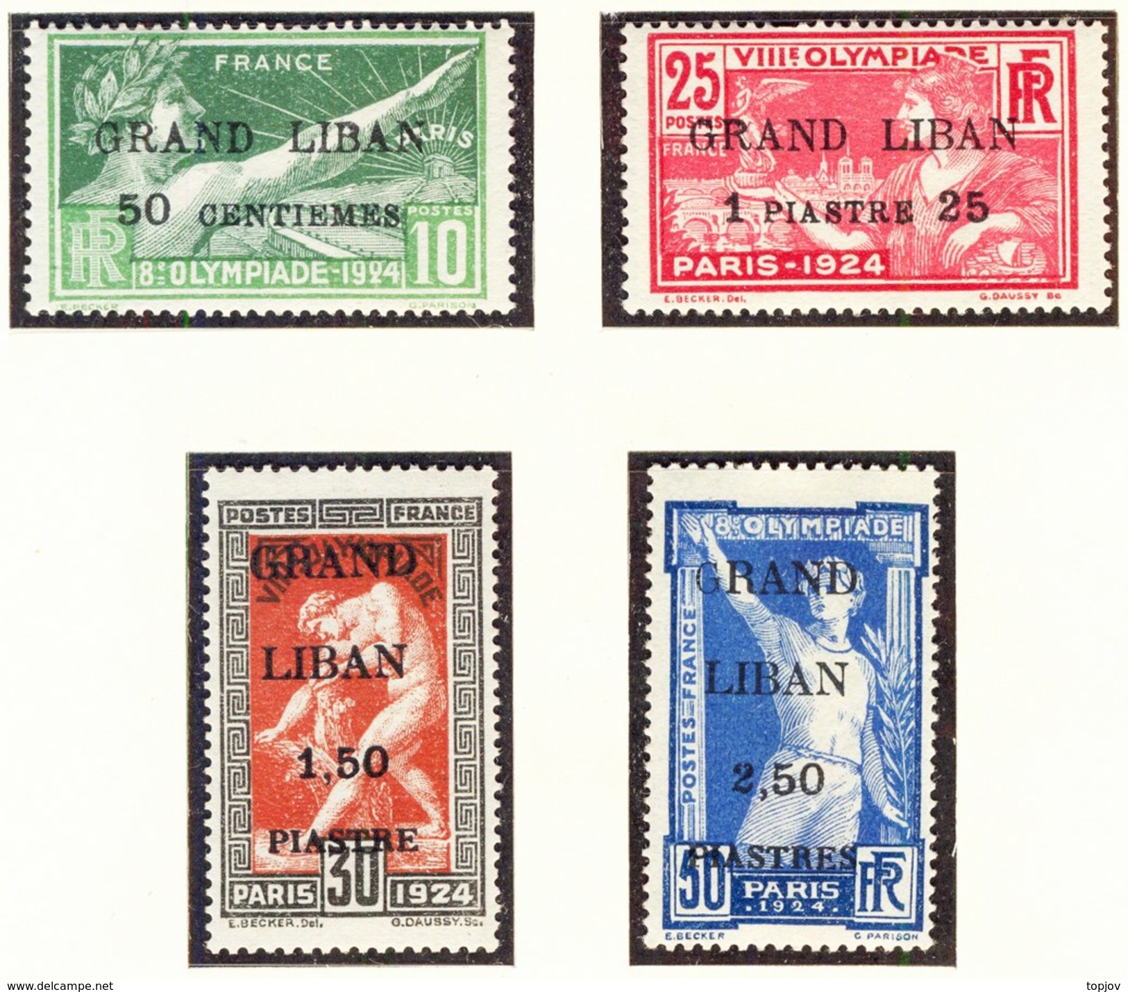 LEBANON - LIBAN -  OLYMPICS GAMES Ovp. GRAND LIBAN -**MNH - 1924 - Sommer 1924: Paris