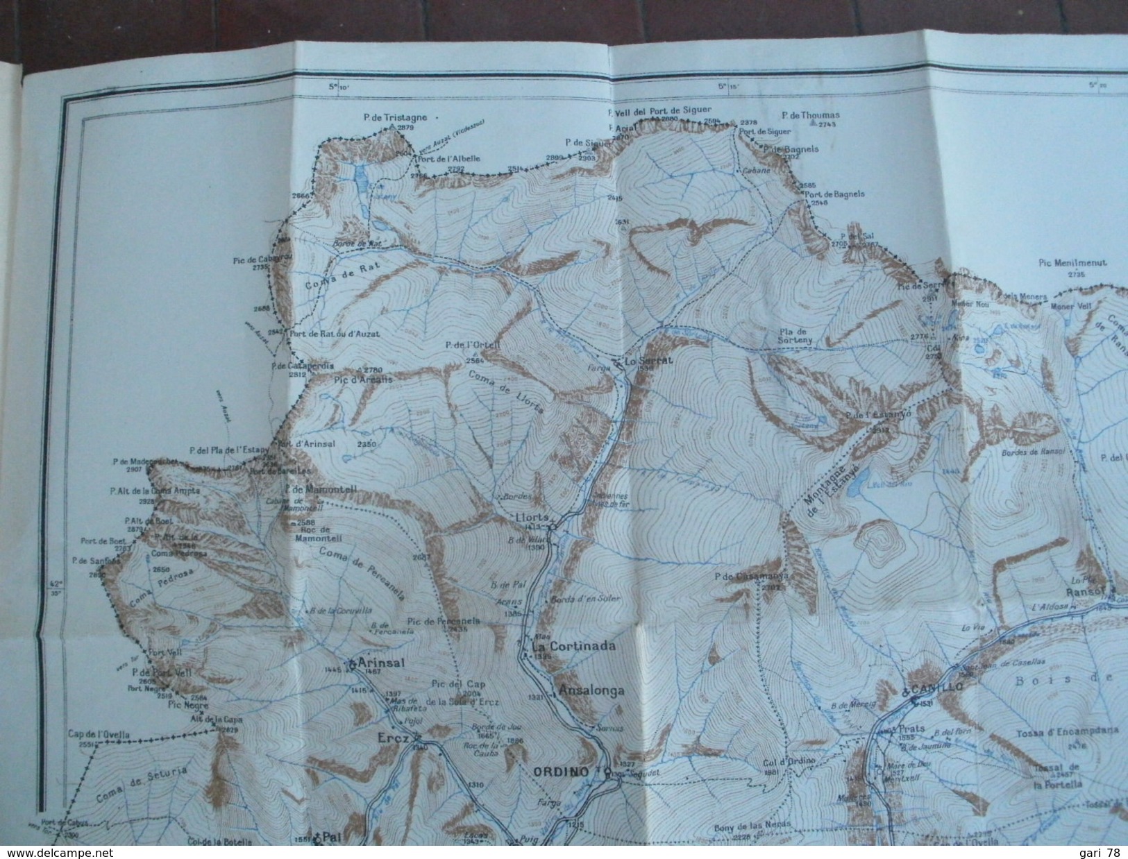 Carte Topographique De L'Andorre, Seconde édition 1933 Par Marcel CHEVALIER - Cartes Topographiques