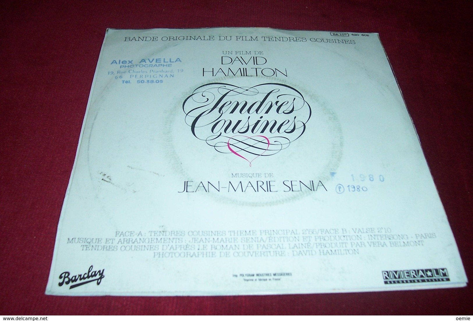 BOF TENDRES COUSINES   /  FILM DE DAVID HAMILTON  / MUSIQUE DE JEAN MARIE SENIA - Filmmusik