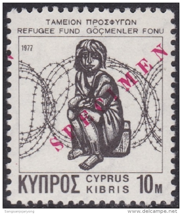 Specimen, Cyprus ScRA3 Child And Barbed Wire, Refugee, Réfugié - Refugees