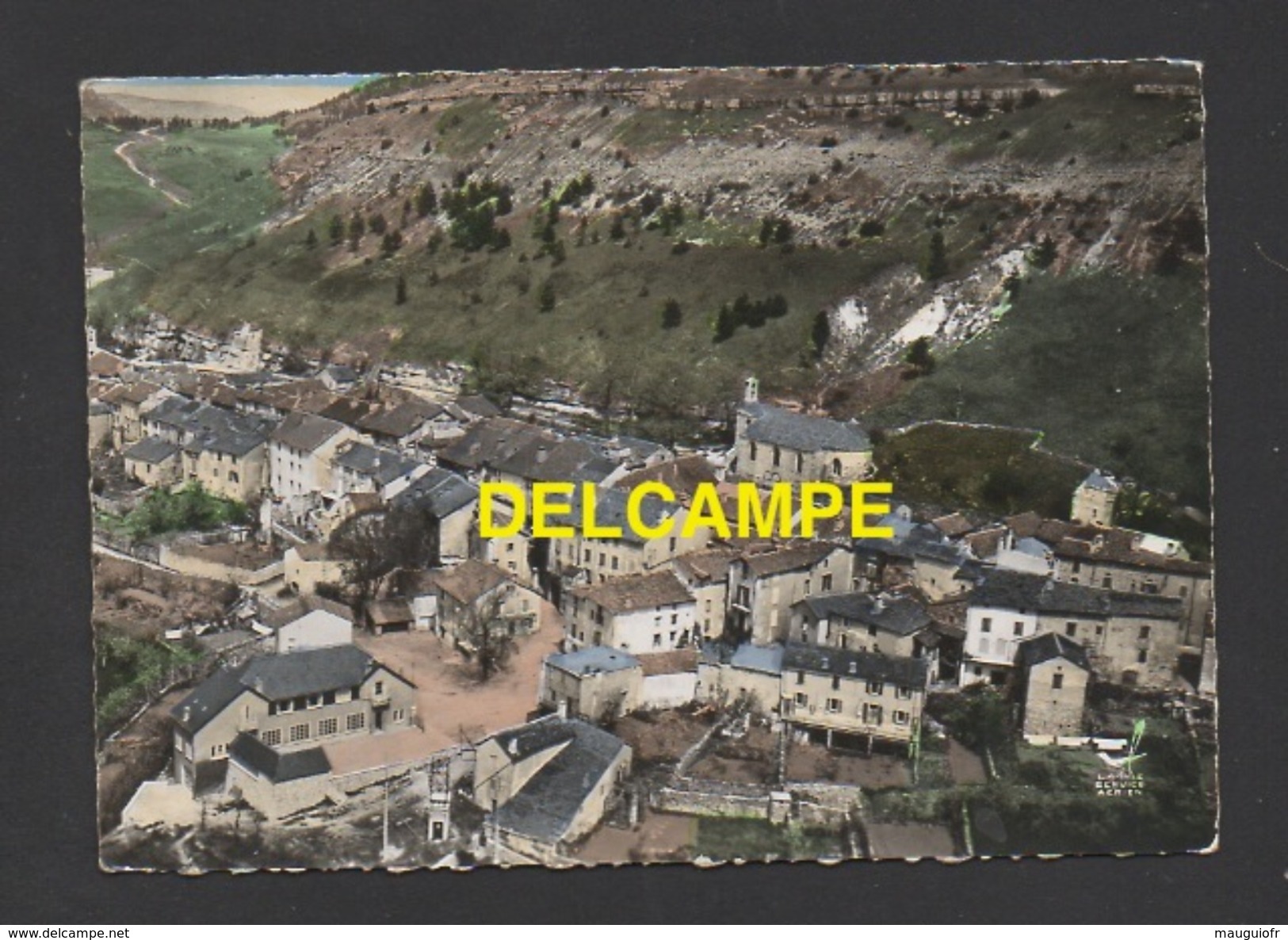 DF / 48 LOZERE / BARRE DES CEVENNES / VUE GENERALE AÉRIENNE, L'EGLISE, LE TEMPLE, LE GROUPE SCOLAIRE / CIRCULÉE EN 1950 - Autres & Non Classés