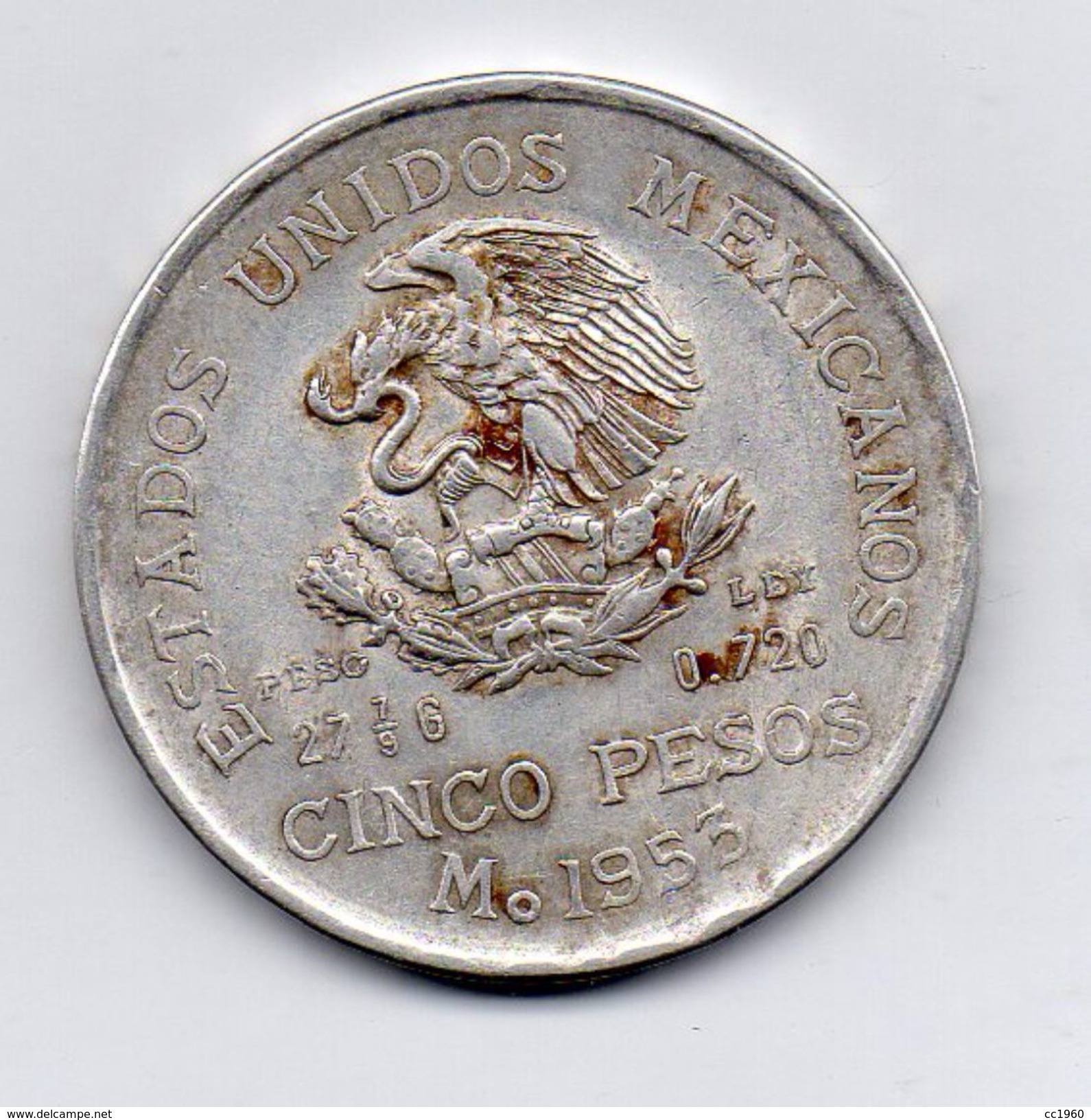 Messico - 1953 - 5 Pesos - Argento - Vedi Foto - (MW116) - Messico