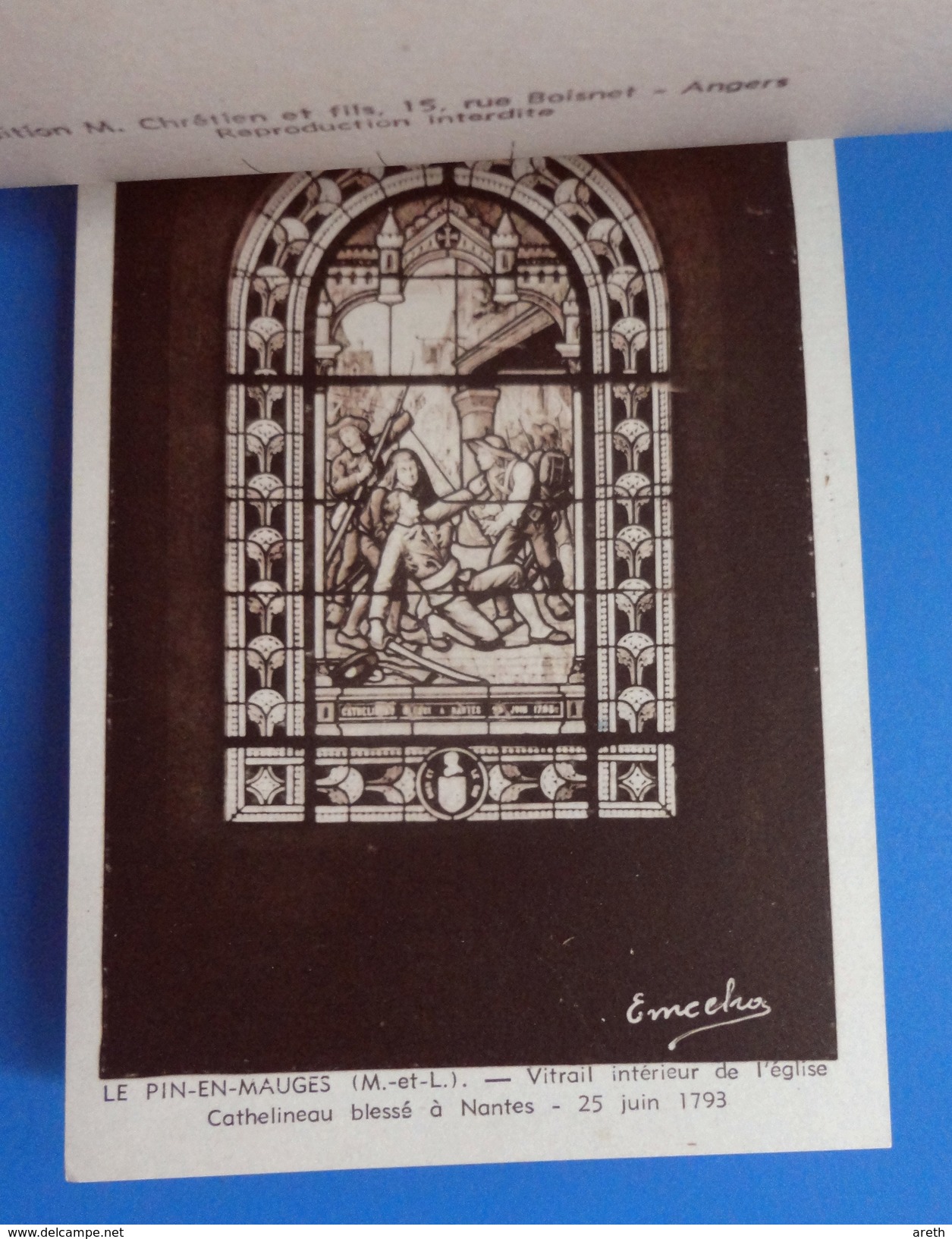 49 - Carnet Complet :  12 Cartes -  Vitraux De L'Eglise Du PIN En MAUGES - Episode Des Guerres De Vendée 1793 - Autres & Non Classés