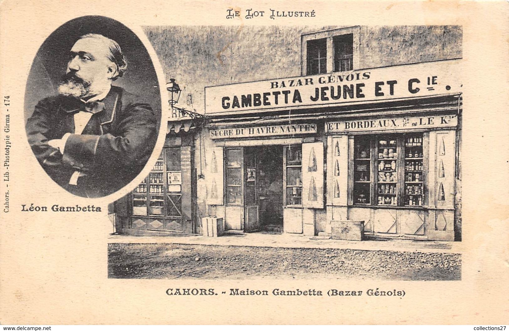 46-CAHORS- MAISON GAMBETTA, ( BAZAR GENOIS ) JEUNE ET Cie - Cahors