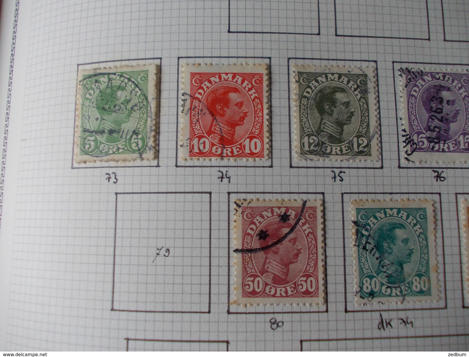 TIMBRE 1 Page Danemark 12 Timbres Valeur 126.00 &euro; - Sonstige & Ohne Zuordnung
