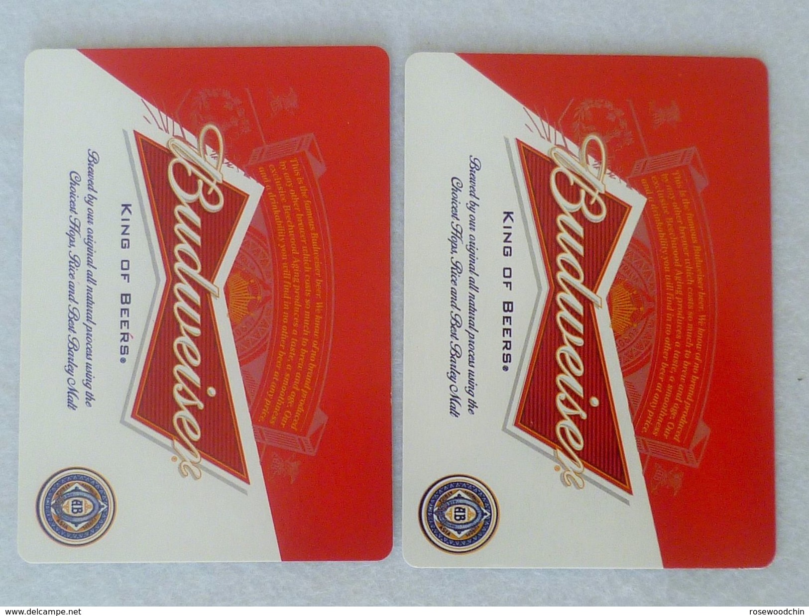 VINTAGE !!   2 Pcs.  Budweiser Beer Playing Card Rattles Dancing Joker  (#90) - Kartenspiele (traditionell)
