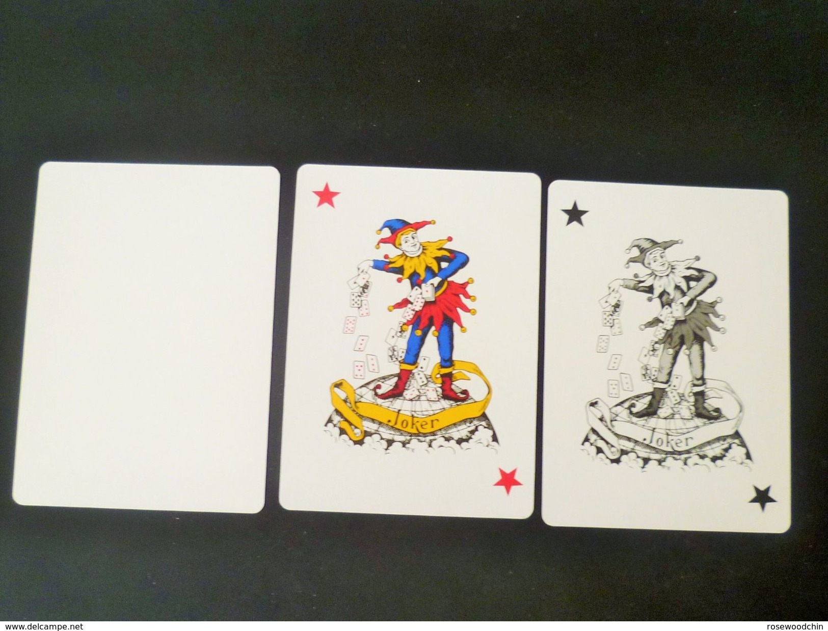 VINTAGE !! 3 Pcs. Dester Beer Playing Card Joker On Globe + Blank Ghost Card (#96) - Playing Cards (classic)