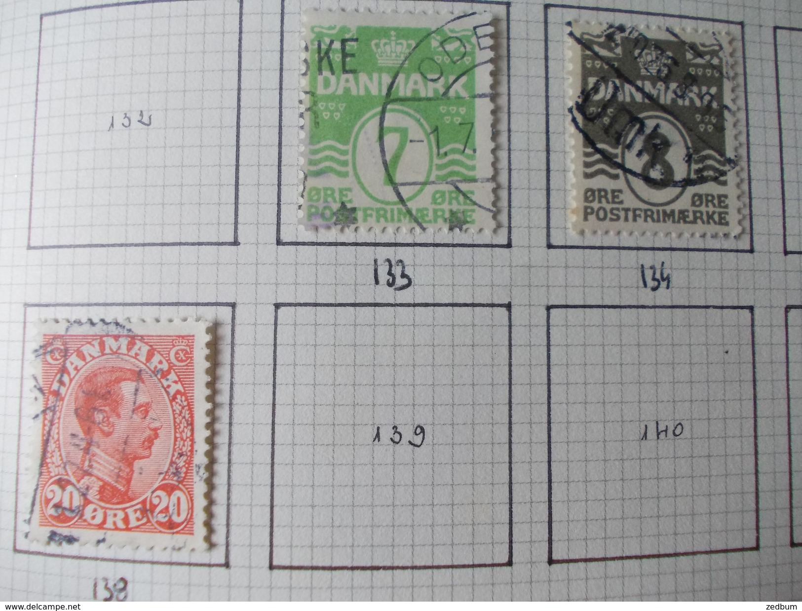 TIMBRE 1 Page Danemark 8 Timbres Valeur 42.10 &euro; - Sonstige & Ohne Zuordnung