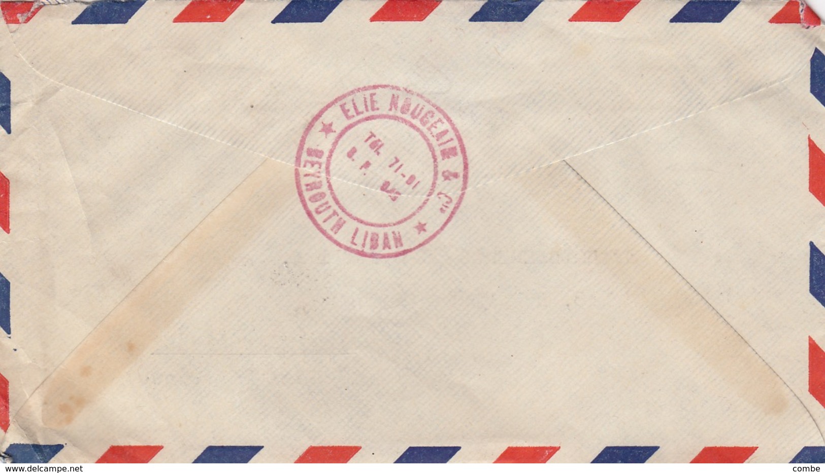 LETTRE. COVER.  LIBAN. 26 11 48.  BEYROUTH POUR LEVALLOIS-PERRET.  + FISCAL - Liban