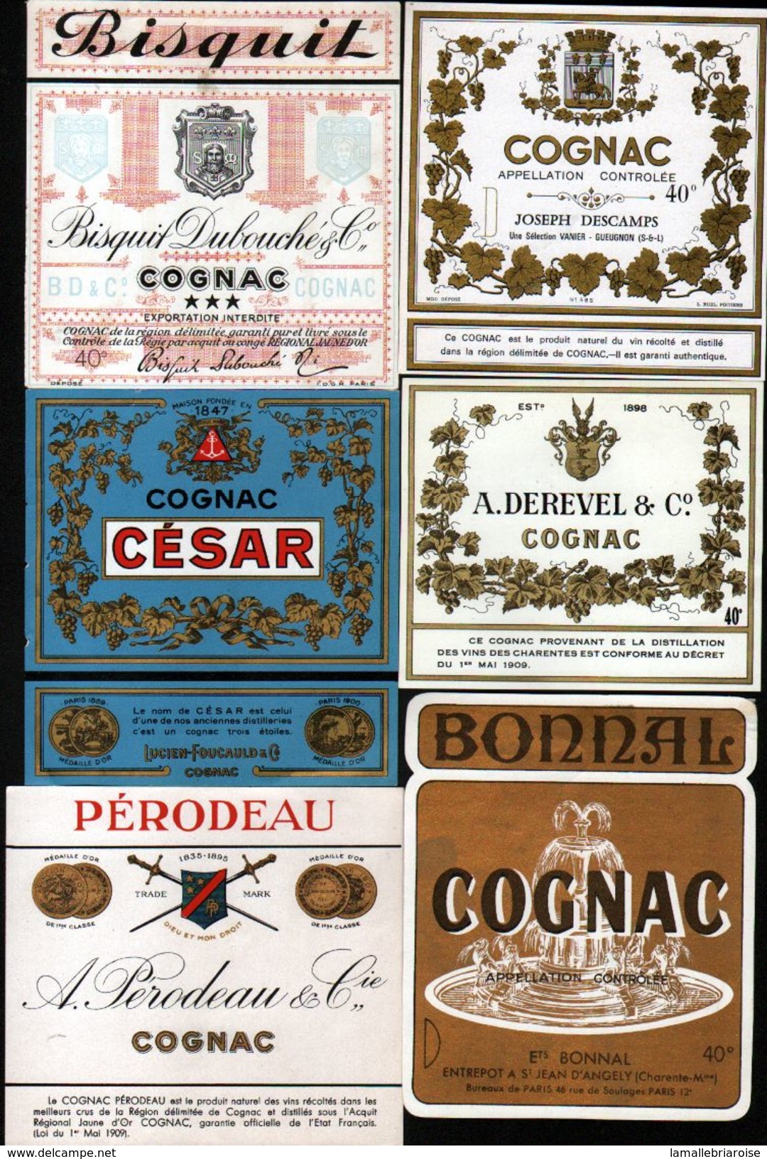 12 ETIQUETTES DE COGNAC - Autres & Non Classés