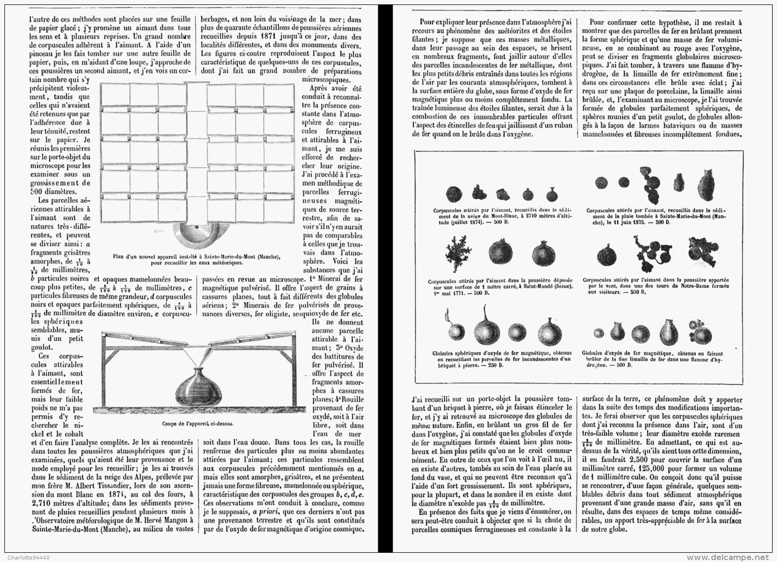 LES AEROLITHES MICROSCOPIQUES     1875 - Astronomie