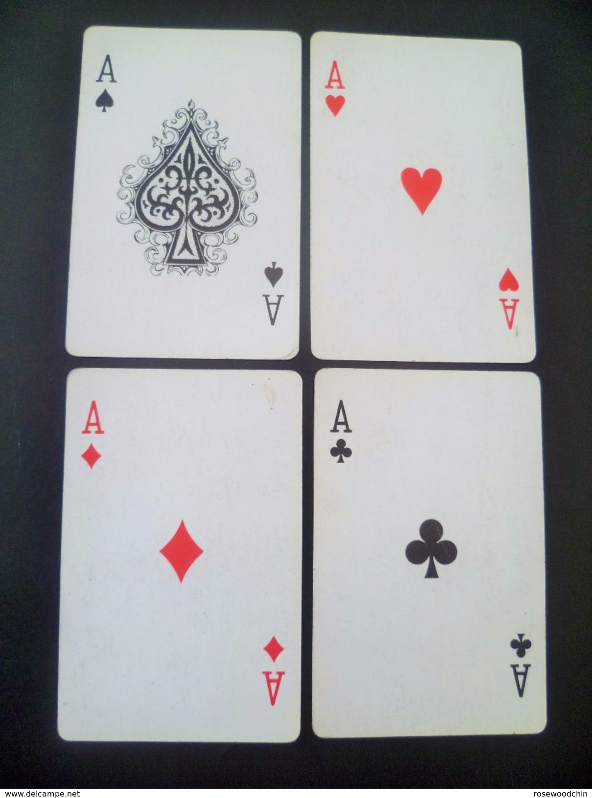 VINTAGE !! 4 Pcs  ANA Japan Airlines Playing Card Ace Of Spade Heart Club Diamond (#140) - Kartenspiele (traditionell)