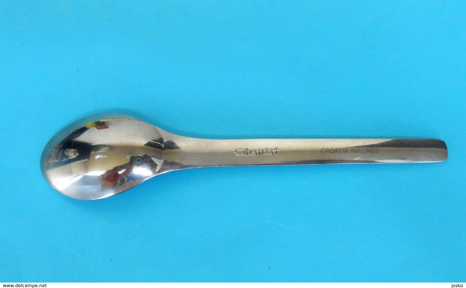 CROATIA AIRLINES  - Vintage Tea Spoon By Berndorf * Petite Cuillère Löffel Cucchiaio Colher Airways Plane Avion - Cubertería