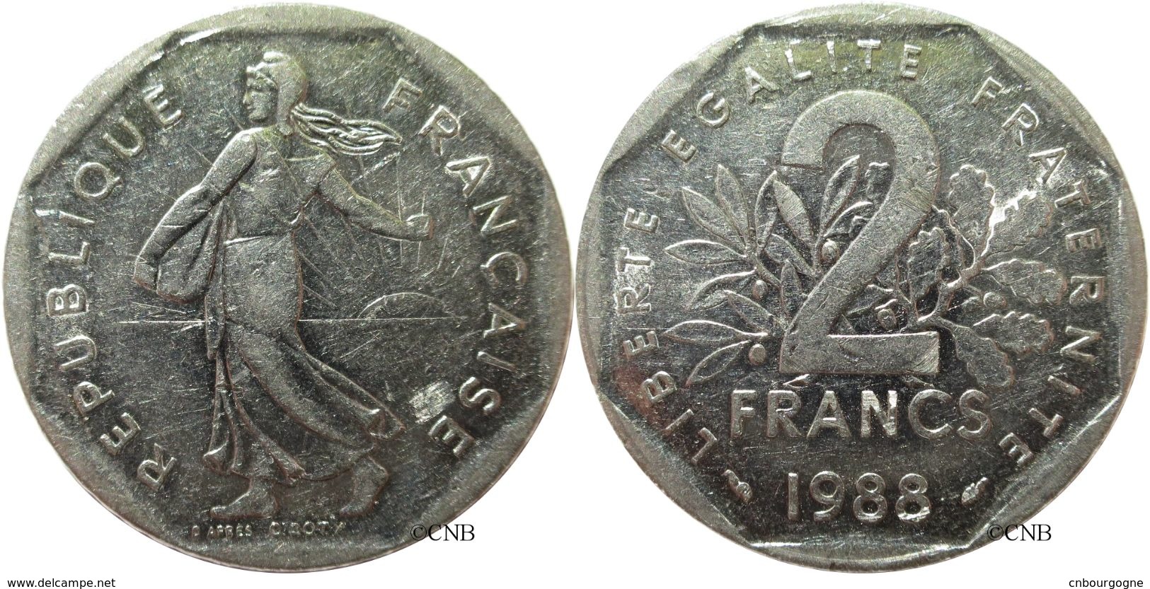 France - Ve République - 2 Francs Semeuse Nickel 1988 - TB - Fra2383 - Autres & Non Classés