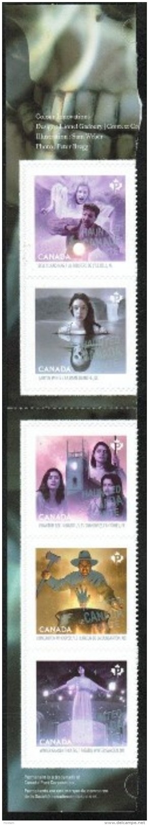 CANADA 2016,#2936-40,  HAUNTED CANADA Half Of Booklet - Timbres Seuls