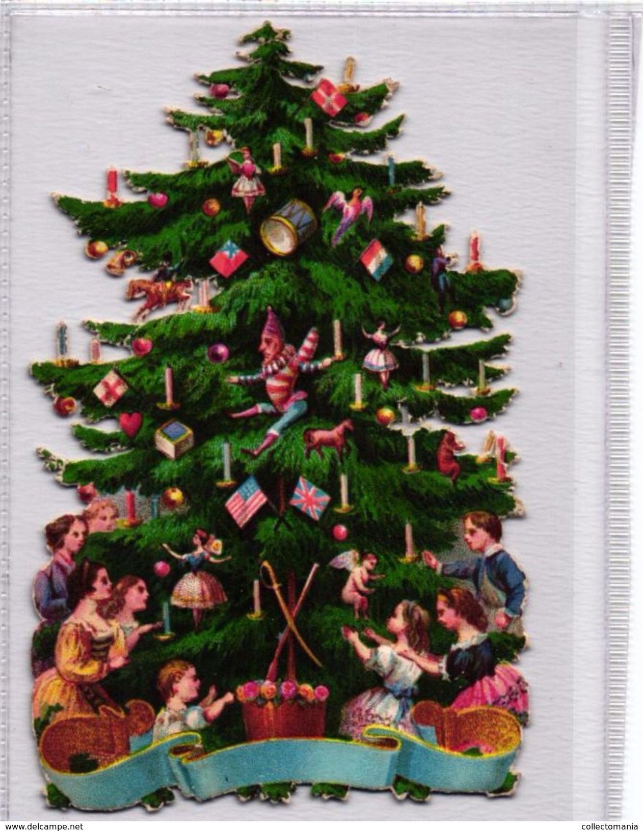 Circa 1880 Weinacht Scraps VG Christmas Kerst 10X6,5cm, 2 PERES NOEL 8X13cm, 2 Balloons 5,5X9cm DIE CUT, SANTA CLAUS - Motiv 'Weihnachten'