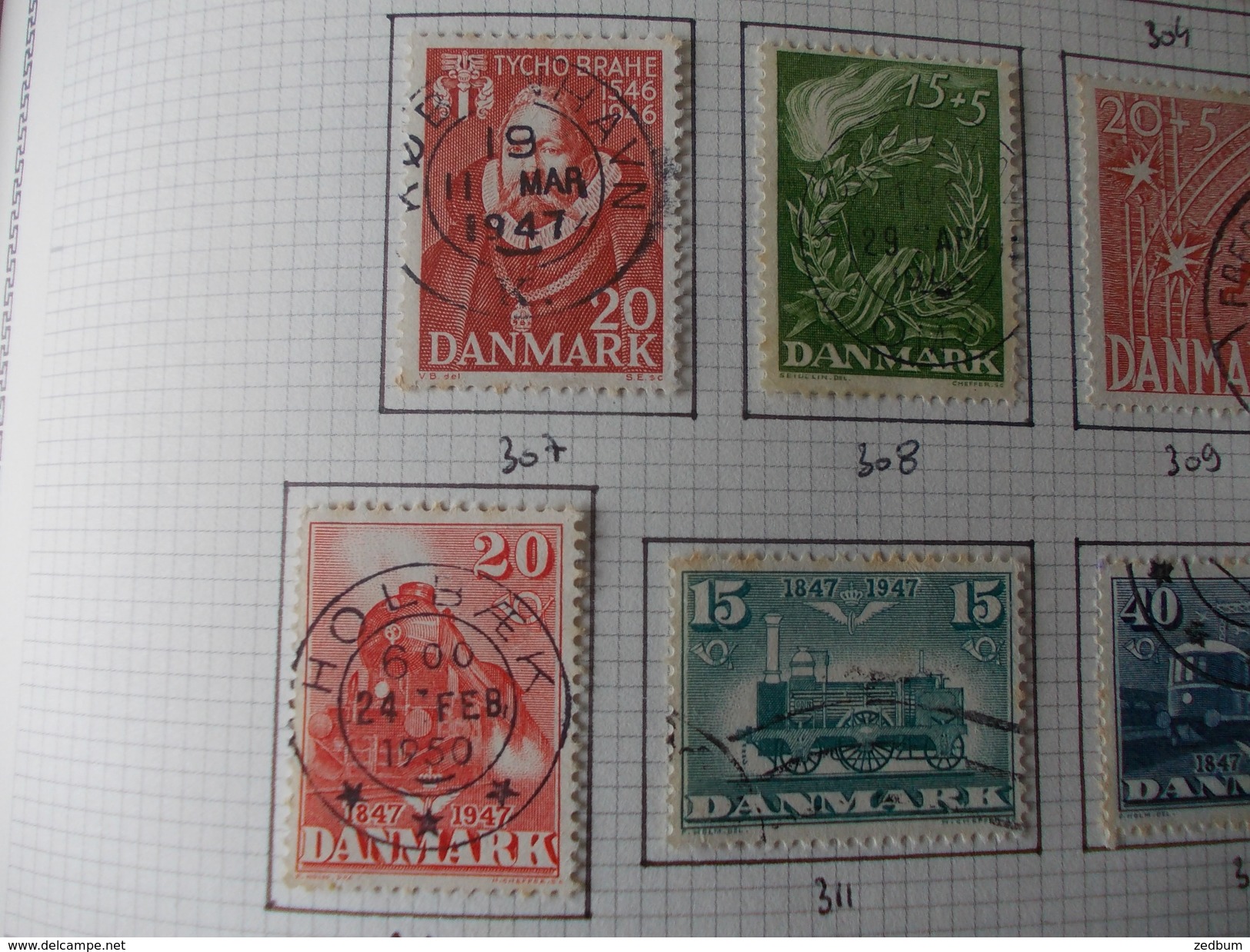 TIMBRE 1 Page Danemark 28 Timbres Valeur 12.60 &euro; - Sonstige & Ohne Zuordnung