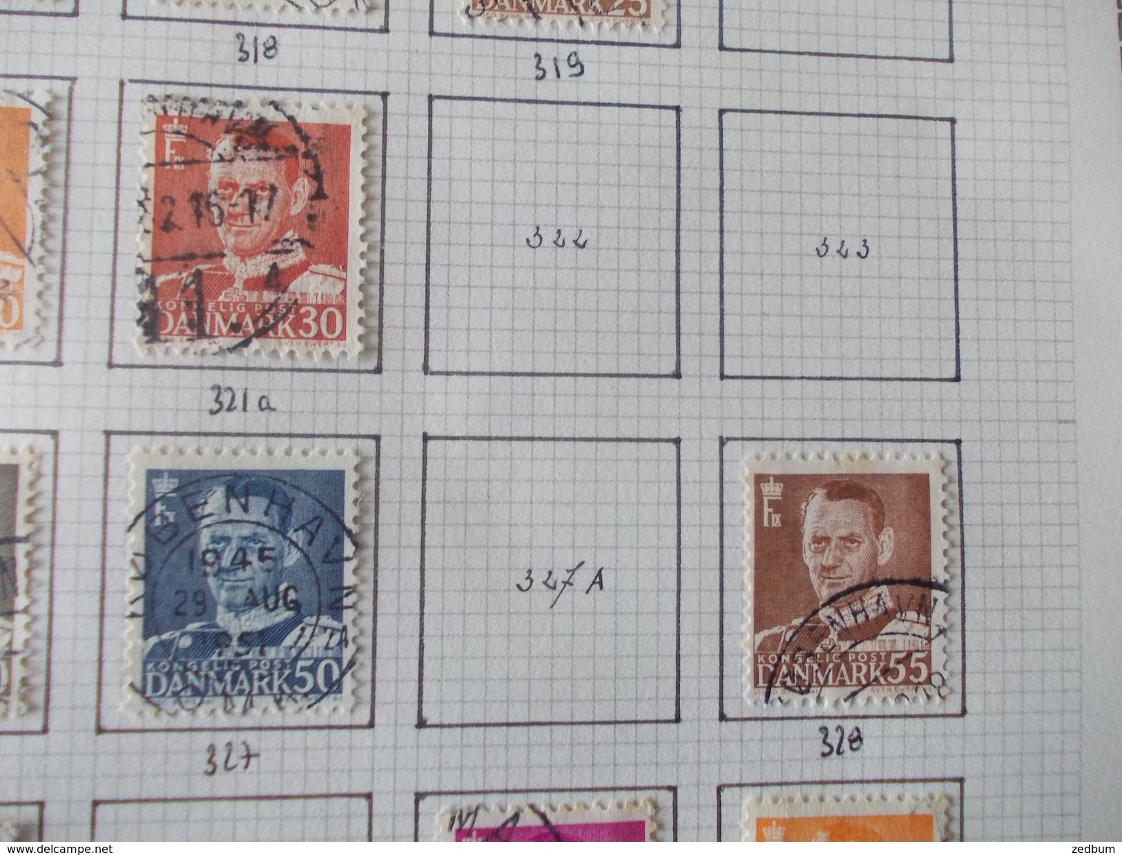 TIMBRE 1 page Danemark 28 timbres valeur 12.60 &euro;