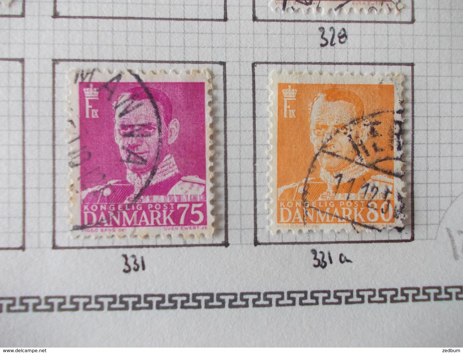 TIMBRE 1 page Danemark 28 timbres valeur 12.60 &euro;