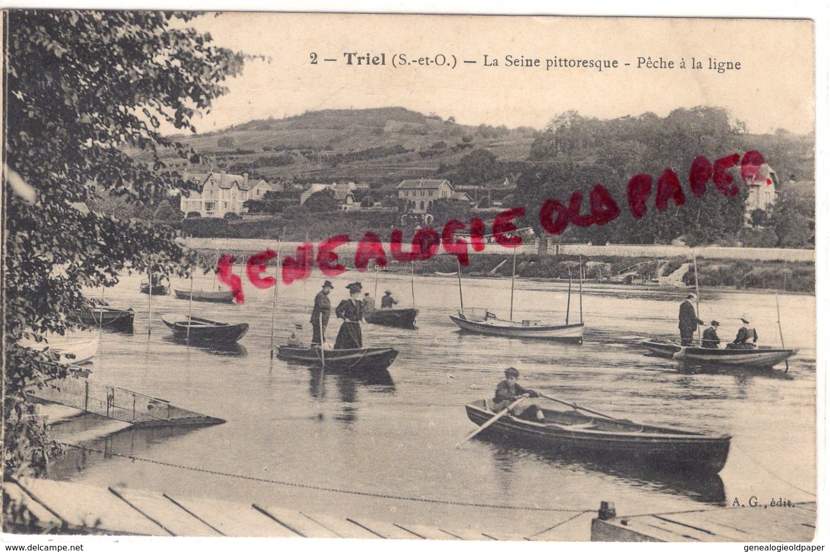 78 - TRIEL SUR SEINE- LA SEINE PITTORESQUE   PECHE A LA LIGNE - Triel Sur Seine