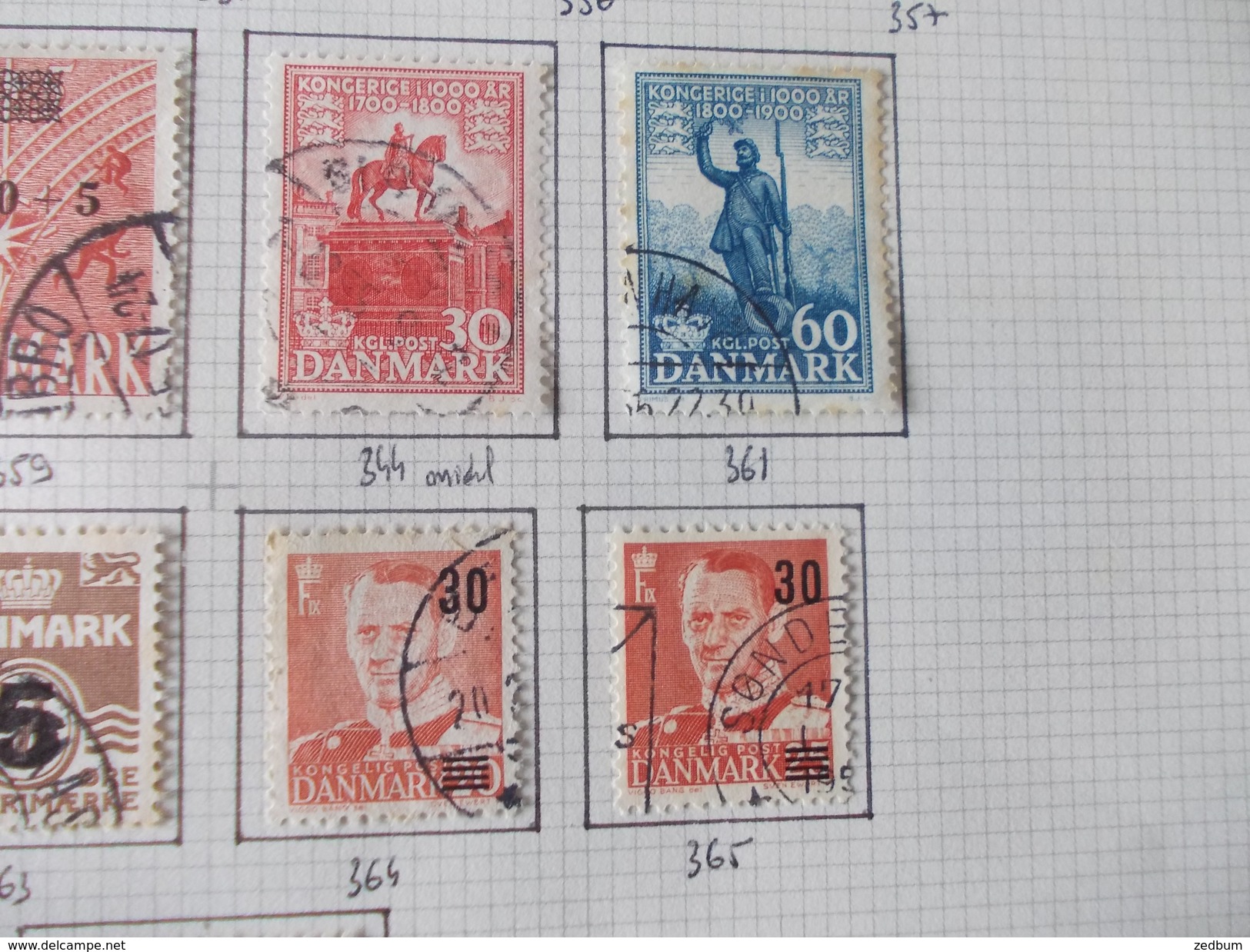 TIMBRE 1 Page Danemark 15 Timbres Valeur 7.75 &euro; - Sonstige & Ohne Zuordnung