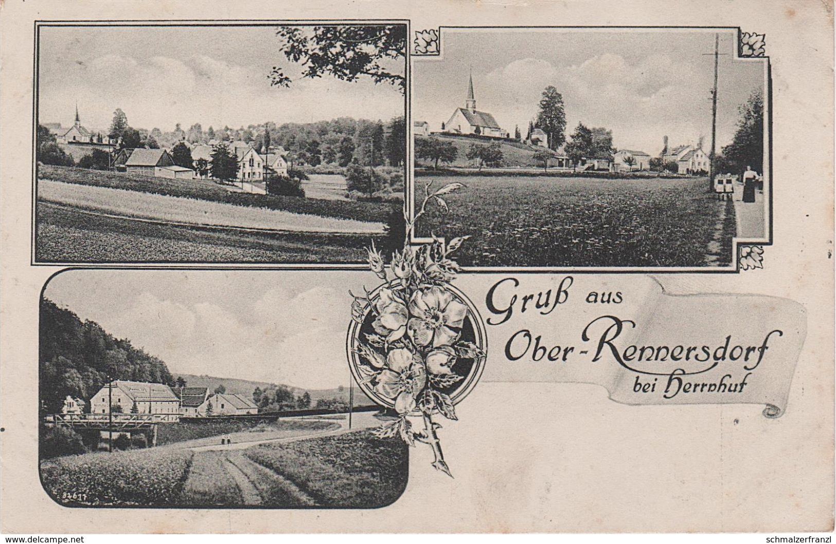 Litho AK Gruß Ober Rennersdorf A Herrnhut Berthelsdorf Großhennersdorf Bernstadt Eigen Neundorf Kunnersdorf Dittersbach - Herrnhut