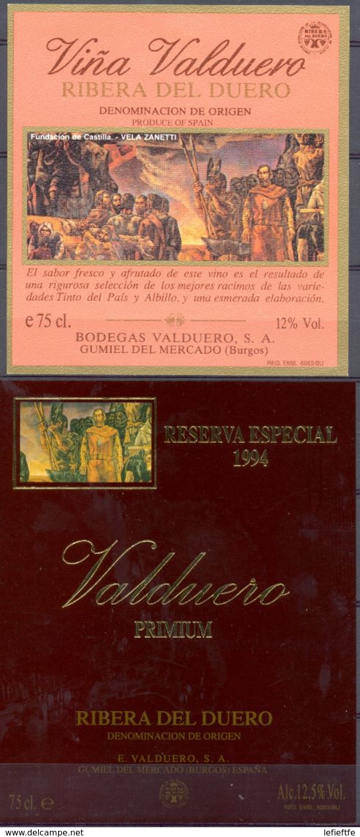 1038 - Espagne - Ribera Del Duero - Lot 10 étiquettes - - Vino Tinto