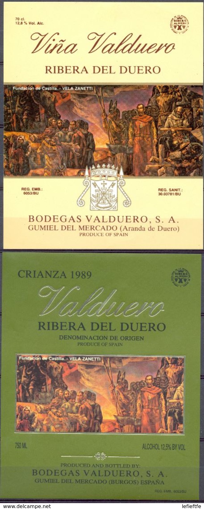 1038 - Espagne - Ribera Del Duero - Lot 10 étiquettes - - Vino Tinto