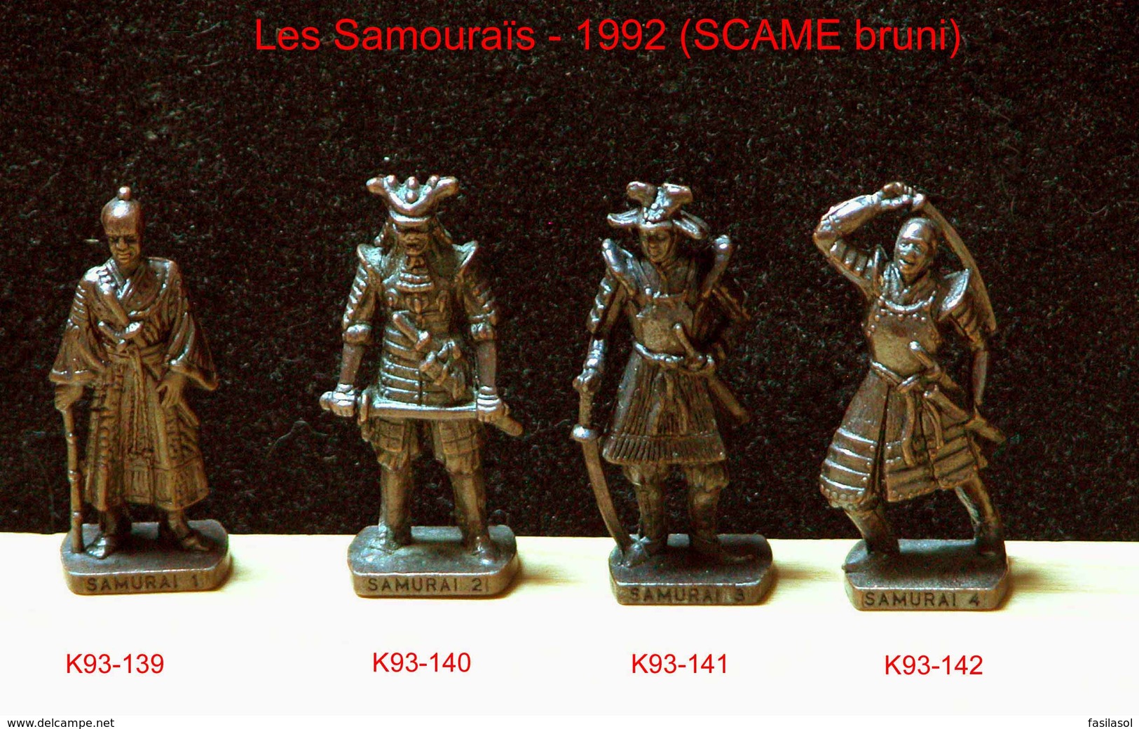 Kinder Métal 1992 : Série Complète Les Samouraïs &ndash; 1600 (SCAME Bruni)  (4 Figurines) - Metallfiguren