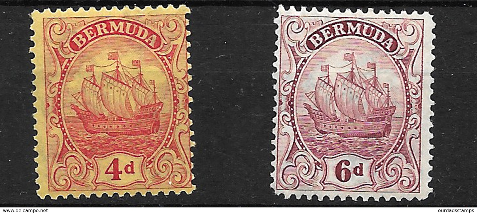 Bermuda 1922 KGV Ships Set Complete To 6d (minus 3d Blue) MM SG77 - 86 (5198) - Bermuda