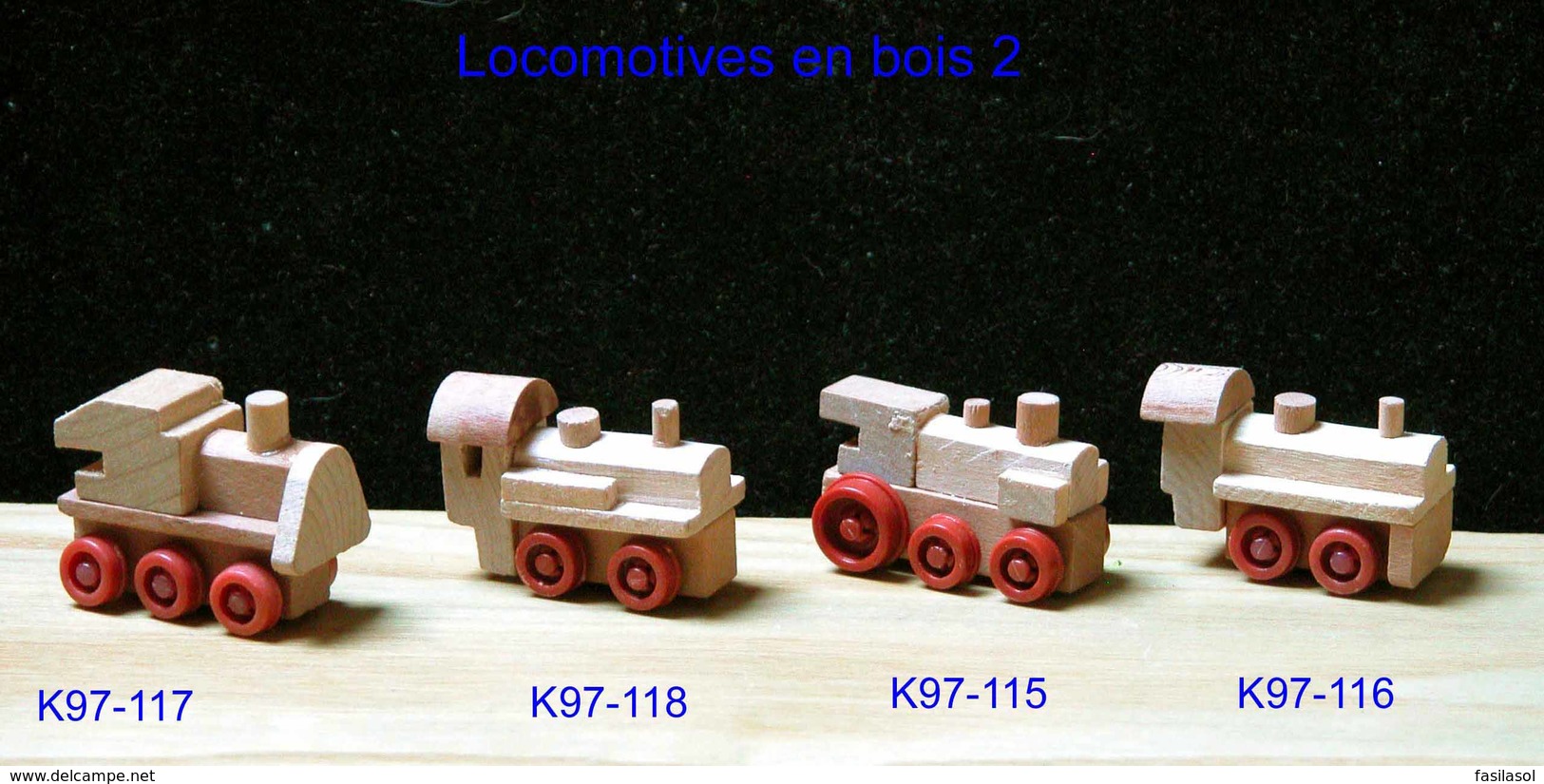 Kinder 1996 : Série Complète Les Locomotives En Bois 2 (4 Figurines) - Lotes