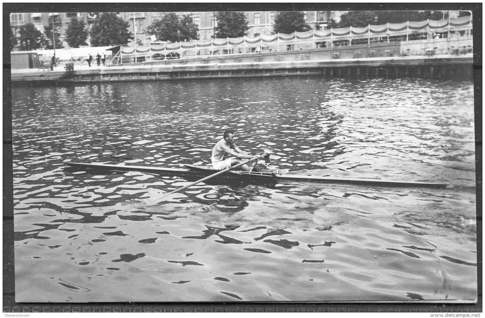 1912 Sweden Stockholm Olympics RP Official Postcard 277 Canada Sculler Rowing E.B.Butler - Olympic Games