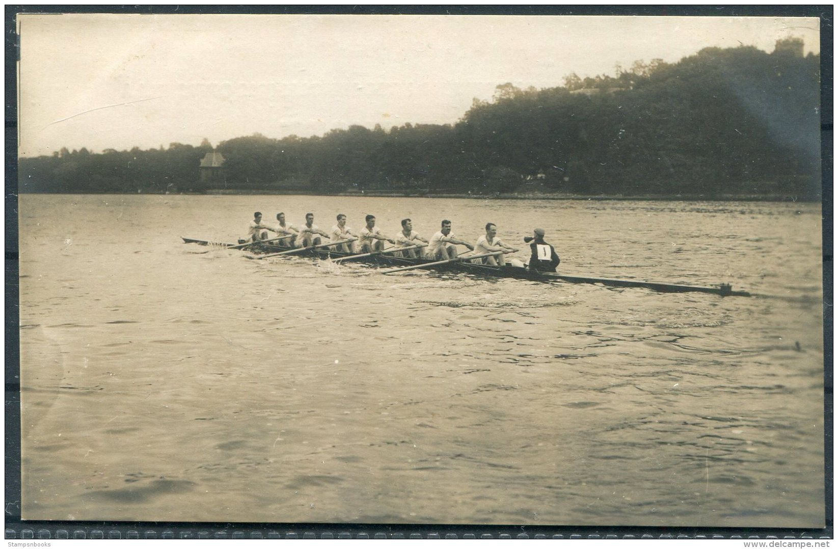 1912 Sweden Stockholm Olympics RP Official Postcard 283 Leander Rowing Club - Olympic Games