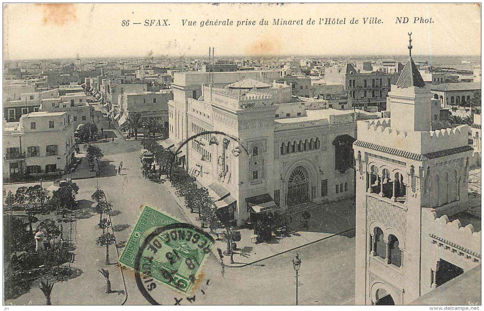 SFAX - VUE GENERALE PRISE DU MINARET DE L'HOTEL DE VILLE - Tunisie