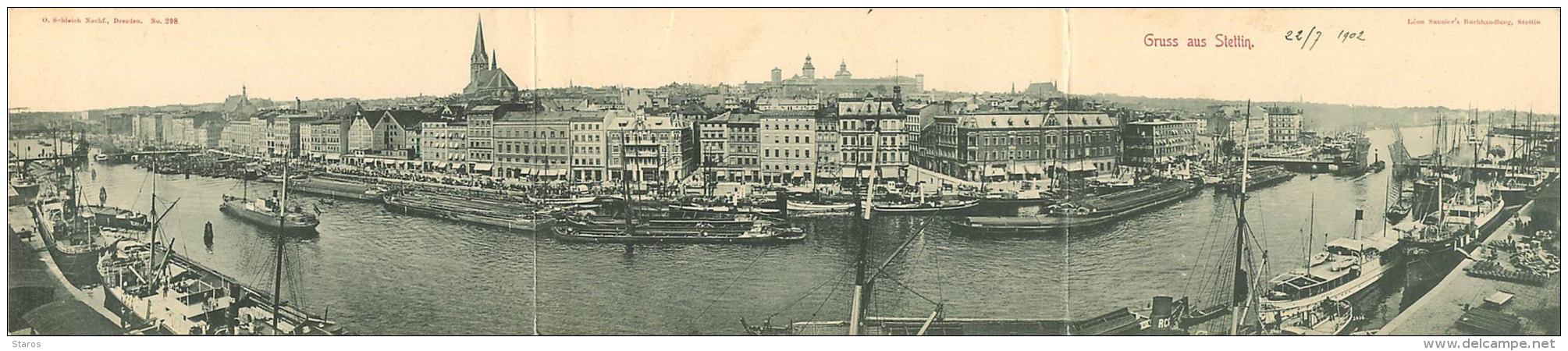 Gruss Aus Stettin - Carte Panoramique ( 3 Volets) - Polen