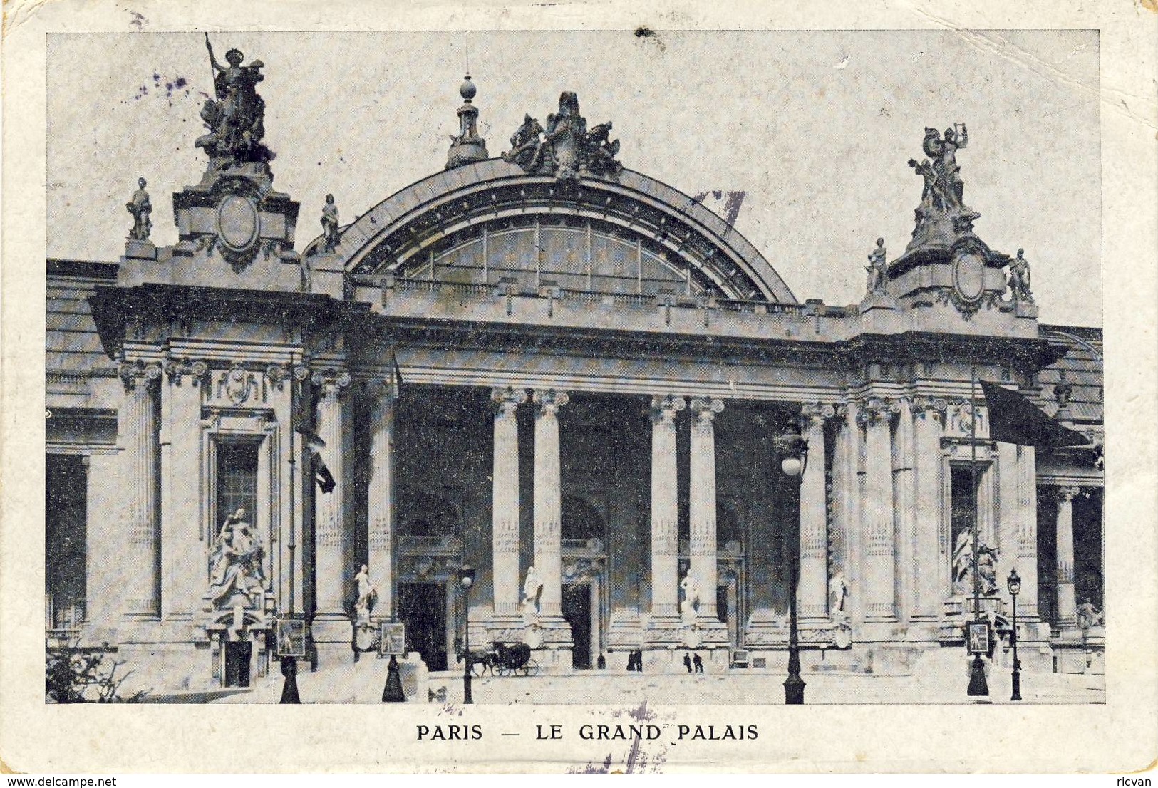 1905 ZICHTKAART "PARIS- LE GRAND PALAIS" MET FRANSE PZ  V. PARIS DEPART N. ANVERS 1 MET TX3+5 ZIE SCAN(S) - Lettres & Documents