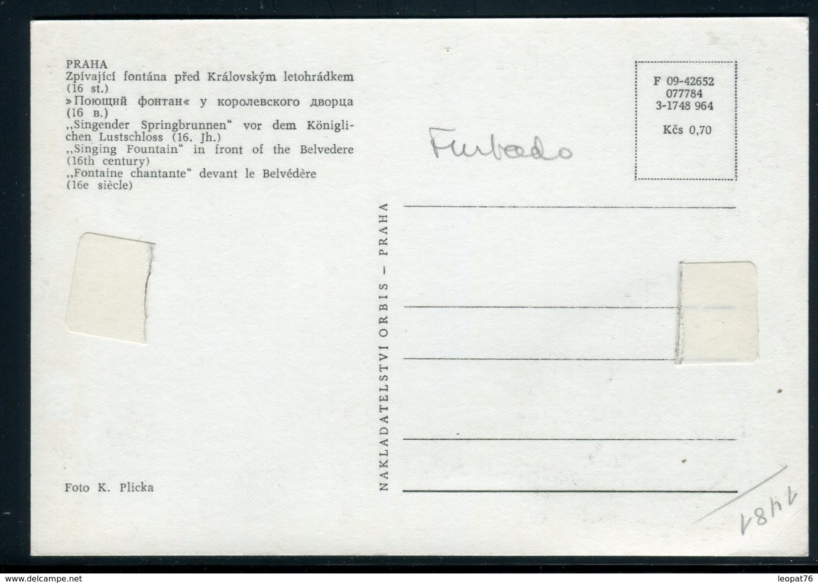 Tchécoslovaquie - Carte Maximum 1966 - Prague ,fontaine - Briefe U. Dokumente