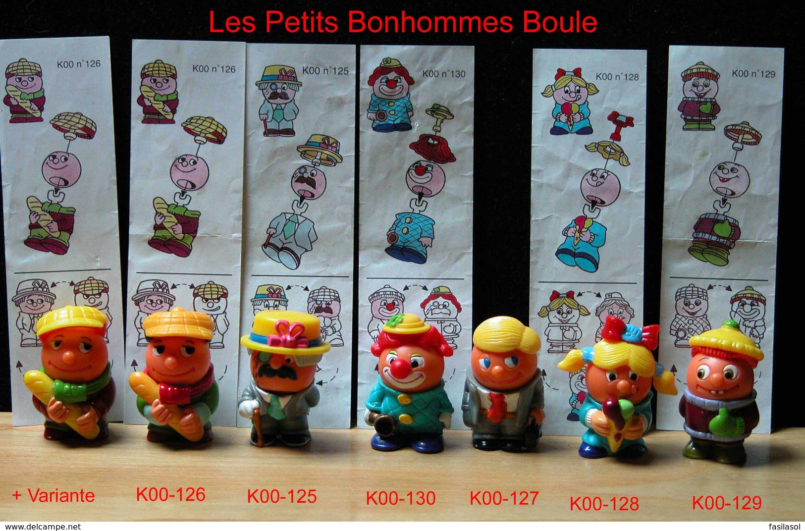 Kinder 1999 : Série Complète Les Bonhommes Boule + 1 Variante (7 Figurines Et 6 BPZ) - Lots