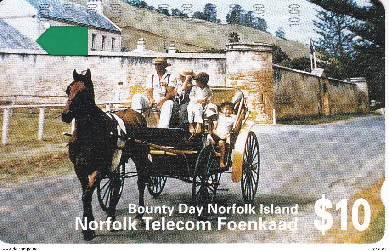 TARJETA DE LA ISLA NORFOLK DE UN CABALLO (CABALLO-HORSE) - Ile Norfolk
