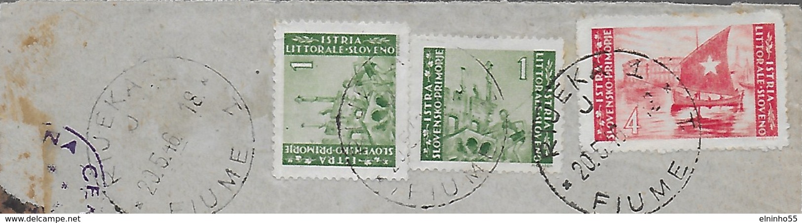 1946 AMG VG - Occupazione Jugoslava - Istria E Litorale Sloveno - Trieste B - Lettera Da Fiume - Storia Postale