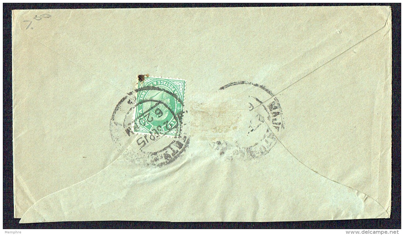 1915  Letter To USA  Bombay Censor Mark - 1911-35 King George V