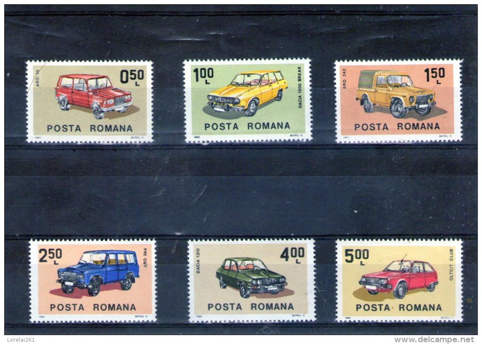 1983 - Automobile Roumaine Mi 3950/3955 Et Yv 3443/3448 MNH - Ungebraucht