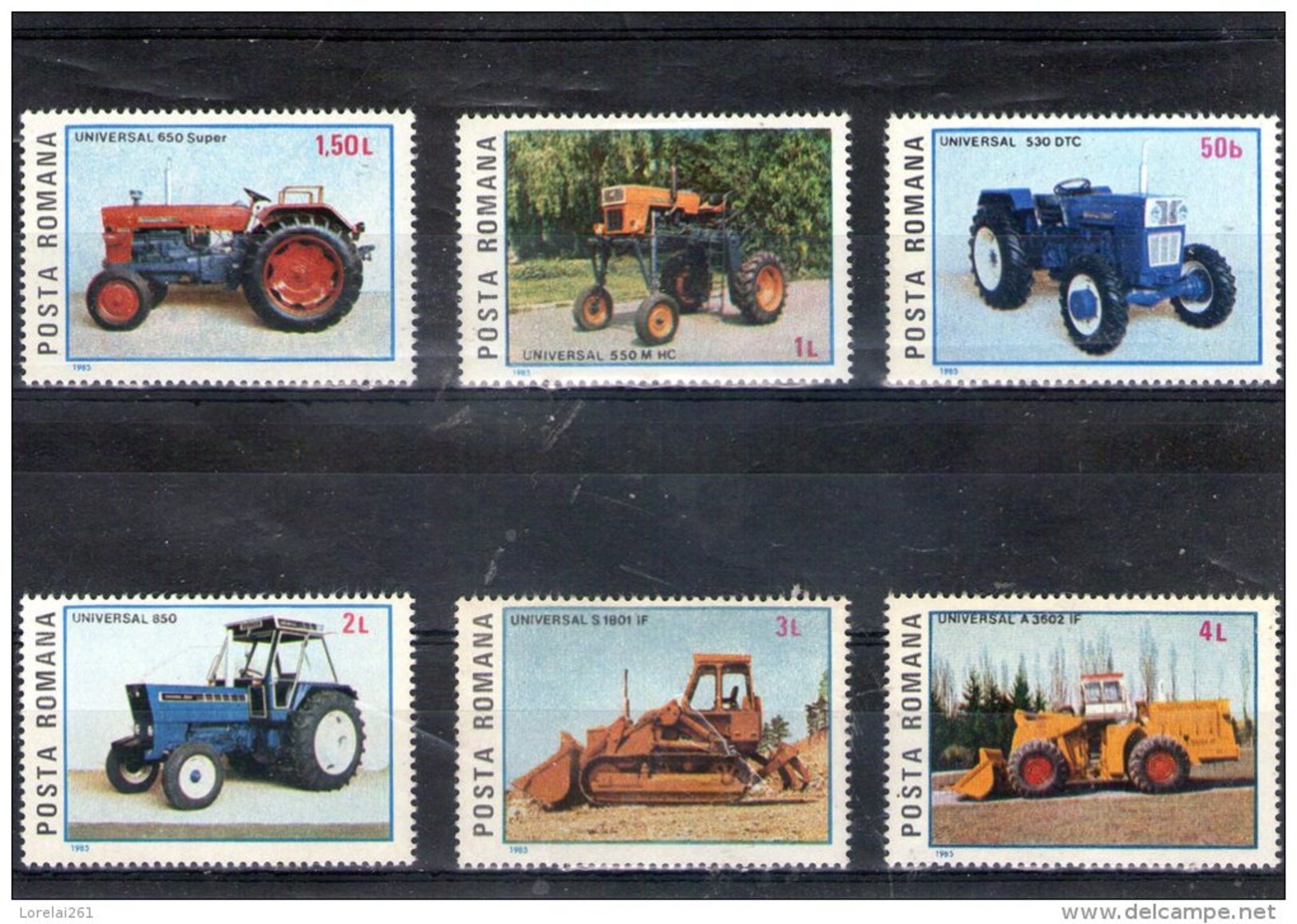 1985 - Tracteurs Et Engins Roum. Universal Mi 4179/4184 Et Yv 3605/3610 MNH - Unused Stamps