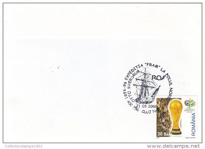 62419- FRAM SHIP, CREW, ARCTIC EXPEDITION, SPECIAL COVER, 2006, ROMANIA - Expediciones árticas