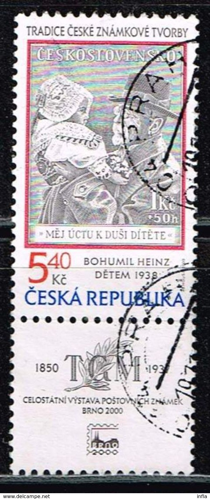 Tschechien 2000, Michel# 242 O Bohumil Heinz´s Stamp For Children From 1938 - Oblitérés