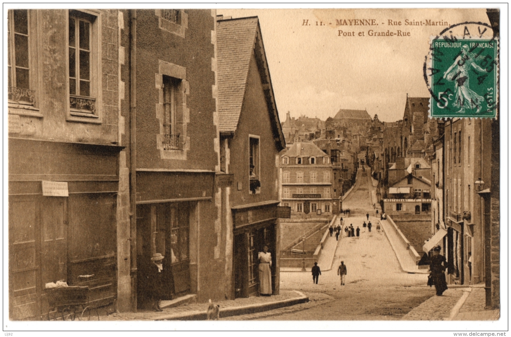 CPA 53 - MAYENNE (Mayenne) - 11. Rue Saint-Martin, Pont Et Grande-Rue - Mayenne