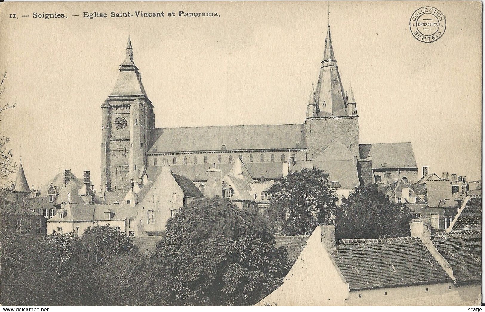 Soignies.  -  Eglise Saint-Vincent Et Panorama - Soignies