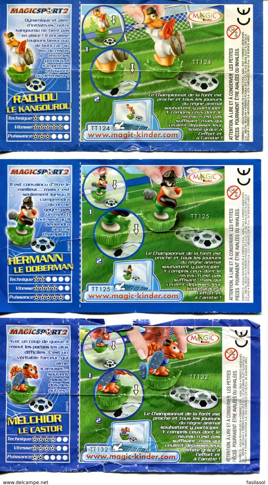 Kinder 2008 : Série Complète Magic Sport 2  Avec 3 BPZ (10 Figurines) - Sets