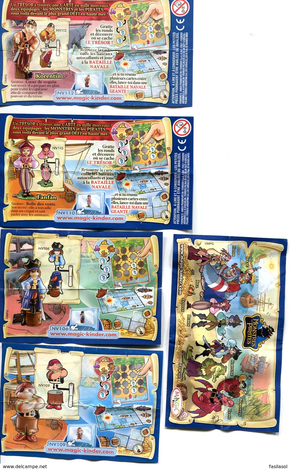 Kinder 2009 : Série Complète Monstres Et Pirates Avec 4 BPZ (9 Figurines) - Sets